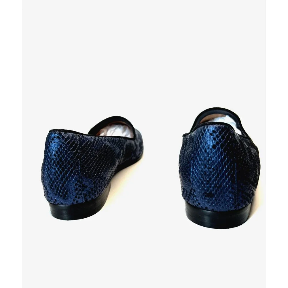 EUC Host Pick 🎉 Vionic Leather Willa II Slip On Loafers Blue Metallic Snake $130 - Picture 4 of 5